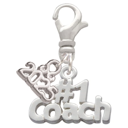 Delight Jewelry Silver-tone #1 Coach - Silver-tone Clip on Charm with Mini Year 2025