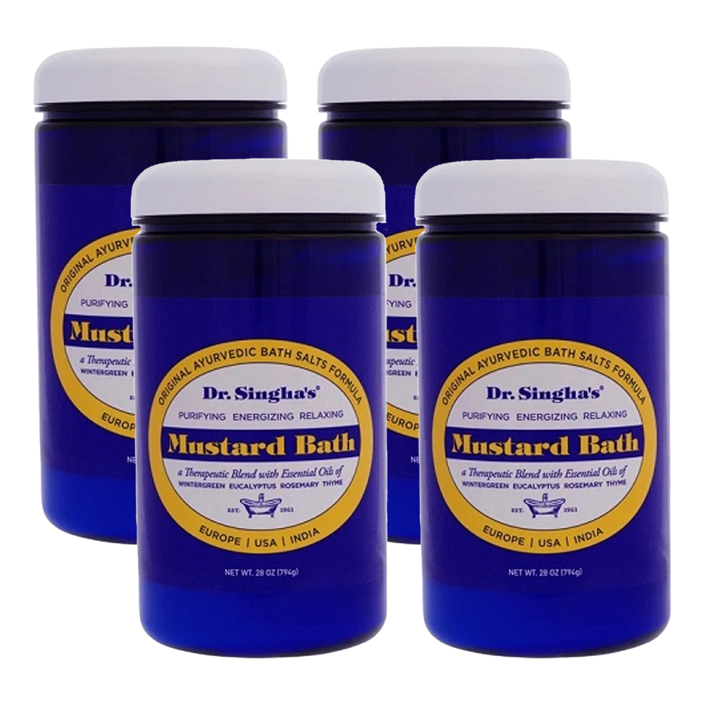 Dr. Singha's Mustard Bath Salts, Therapeutic Bath Detox 28 oz ( 4 Pack