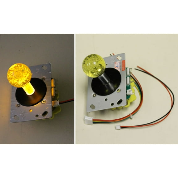 Illuminated  LED Arcade Joystick Switchable from 8-way to 4-way (Yellow)