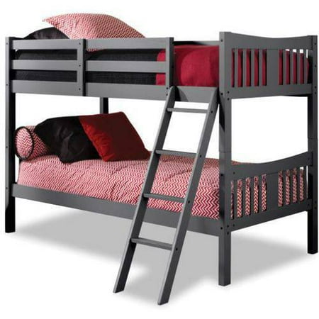Storkcraft Caribou Twin Over Twin Solid Hardwood Bunk Bed, Gray
