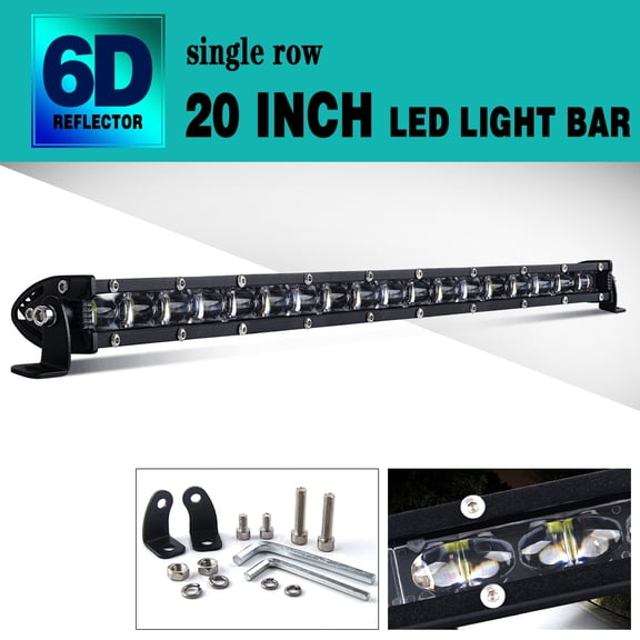 20" 180W Slim Flood LED Work Light Bar Car Truck Off Road Driving Fog Lamp 1Pcs