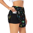 thumbnail image 1 of Balery Gamepads Pantalones cortos deportivos para mujer con forro y dos bolsillos, elásticos, para entrenamiento, gimnasio, yoga-Medium, 1 of 7