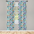 thumbnail image 3 of Ambesonne Surfboard Curtains, Exotic Hawaii Sports, Pair of 28"x63", Multicolor, 3 of 5