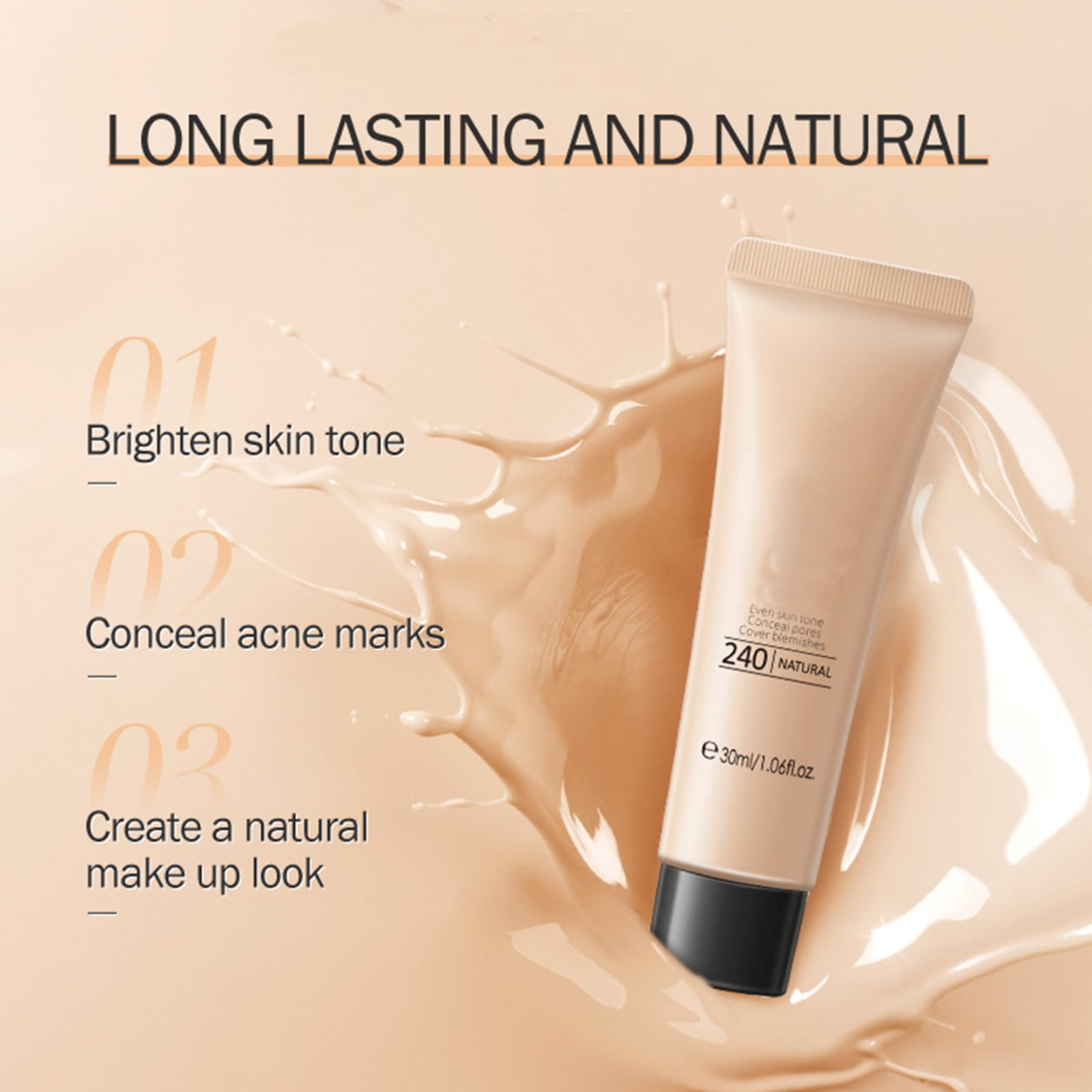 Age Concealer Skin Clearing Makeup up Cosmetics Makeup Highlighters Every Day Makeup to Face Makeup Peach under Eye Cover up Foundation It under Eye Makeup Base Foundation Gosh Cosmetics 1 Day Items