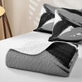 thumbnail image 4 of Erosebridal Aesthetic Gray Black Quilt Full, Contemporary Minimalism Full Bedspread Sets, Gray Reversible 3-Piece 1 Coverlet and 2 Pillowcases, 4 of 7