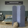 thumbnail image 2 of 6 ft. Classic Arch Velvet Room Divider Lilac 3 Panel, 2 of 7