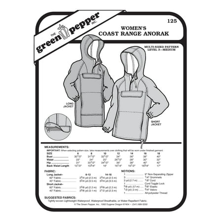 Women Range - Women Coast Range Anorak Sewing Pattern