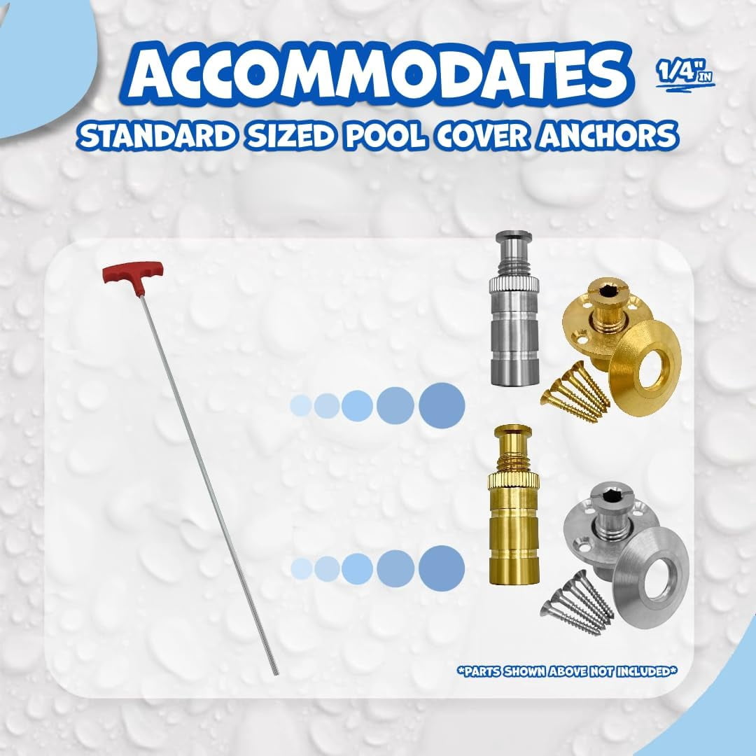 Poolzilla 2 Pack 24" Hex Key For Pool Anchors, Easily Raise and Lower Anchors- Extra Long