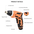 Bcamelys Cordless Electric Screwdriver with Pivoting Handle, LED Light and 45Pcs Bits, 3.6V