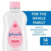 Johnsons Baby Body Moisturizing Oil, Liquid Mineral Oil for Baby Massage, Original, 14 fl oz