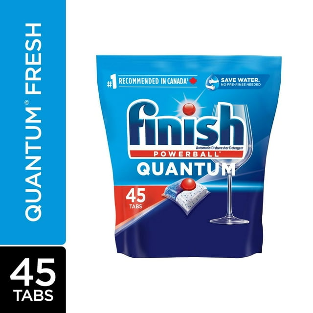 Finish® Quantum® Dishwasher Detergent Pods, No pre sinse needed, For Deep clean & sparkling shine, 45 Tabs