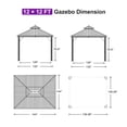 thumbnail image 6 of PURPLE LEAF 12' x 12' Hardtop Gazebo Galvanized Steel Roof Aluminum Frame Metal Gazebo Sun Shade Tent Outdoor Patio Permanent Pavilion with Curtains and Netting, Navy Blue, 6 of 14