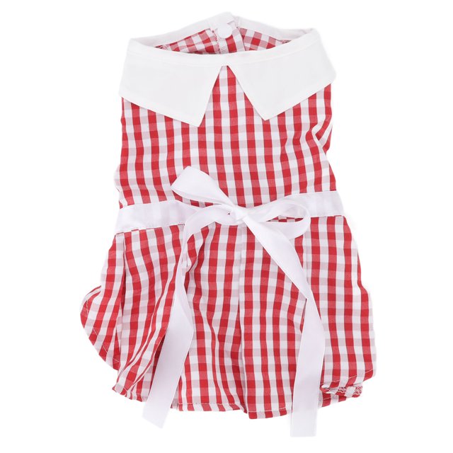 Vestido para mascotas de verano lindo a cuadros Bowknot cinta cinturón protector solar falda de gato para perros gatos