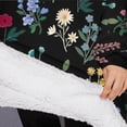 thumbnail image 3 of Oversized Wearable Blanket Hoodie,Pioneer Flower Floral Print Pattern Sherpa Blanket Hoodie with Super Pockets,Super Warm Fuzzy Pullover for Women & Men, 3 of 6