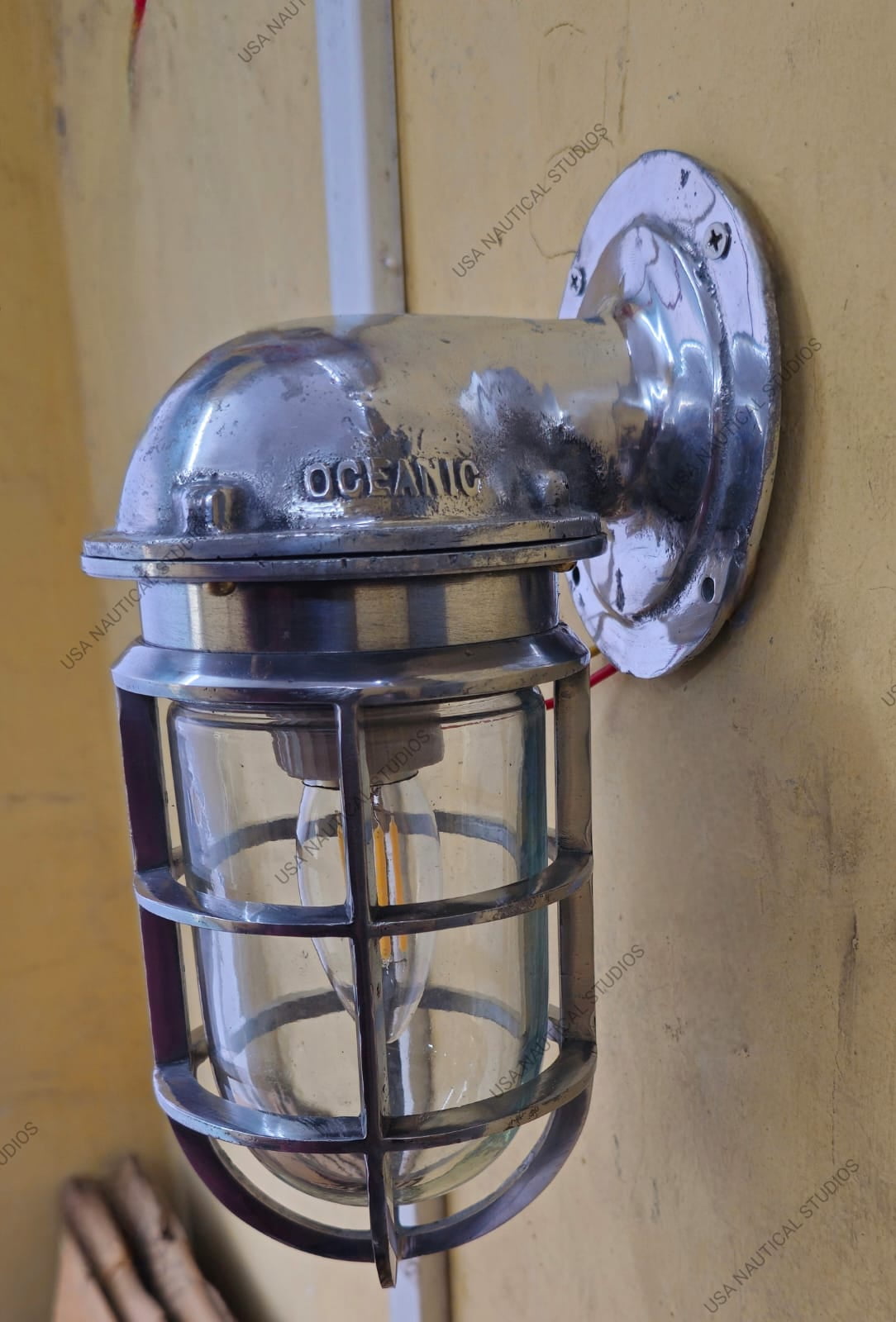 Bulkhead Oceanic Sconce Aluminum Wall Light – Industrial Nautical Style, Indoor/Outdoor Fixture