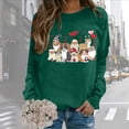 thumbnail image 2 of Sweatshirt for Women Valentine's Day Print Casual Long Sleeve Crew Neck Tops Pullover Athletic Hoodless Comfortable Womens Sweatshirt Dark Green XL, 2 of 5