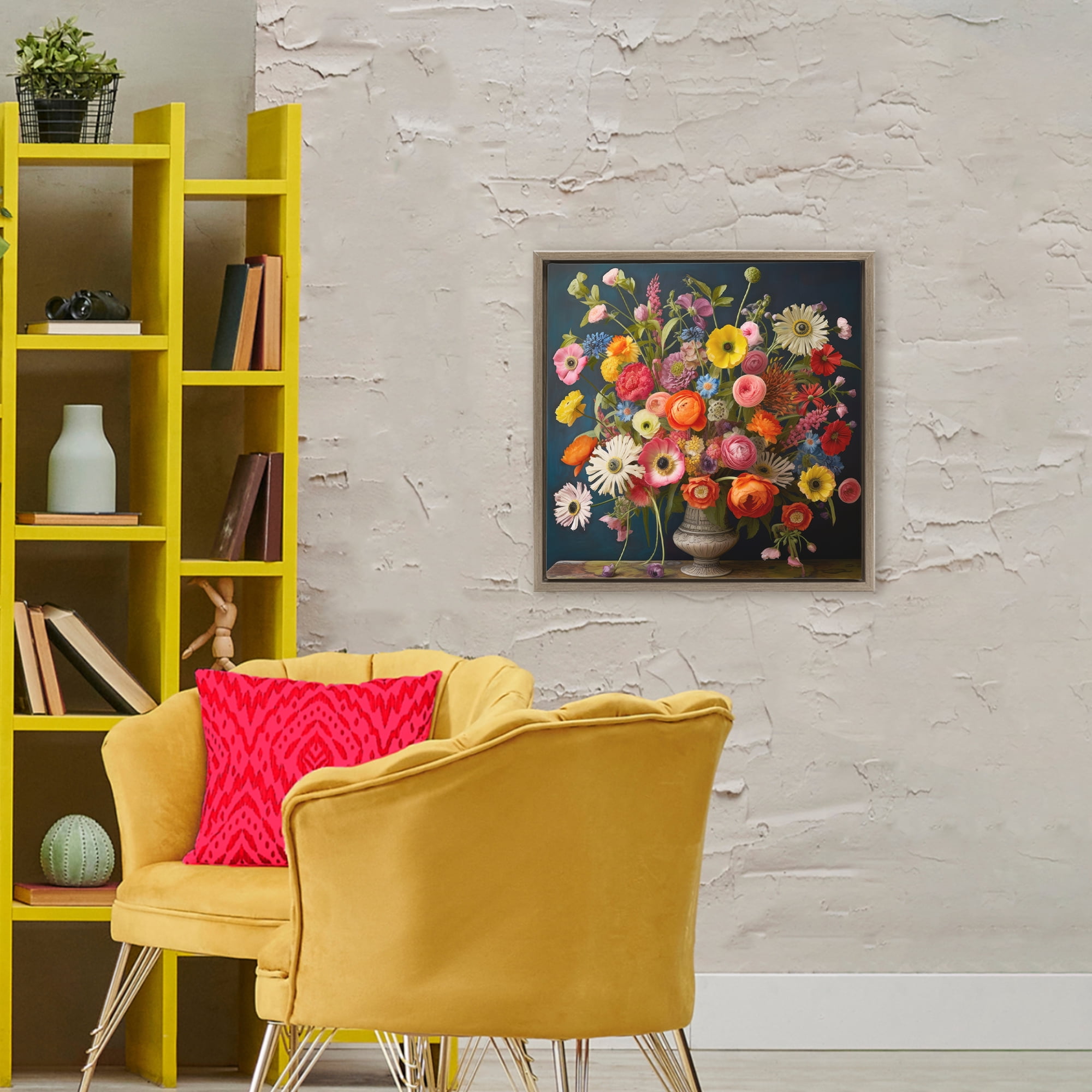 Stupell Industries Harmonious Garden Bouquet Brown Framed Floater Canvas Wall Art, design by Lazar Studio