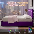 thumbnail image 7 of 4 Ever Winner Queen Size Bed frame with Headboard, Faux Leather Upholstered Bed Frame, Wood Slat Support, No Box Spring Needed, Easy Assembly, Purple, 7 of 7
