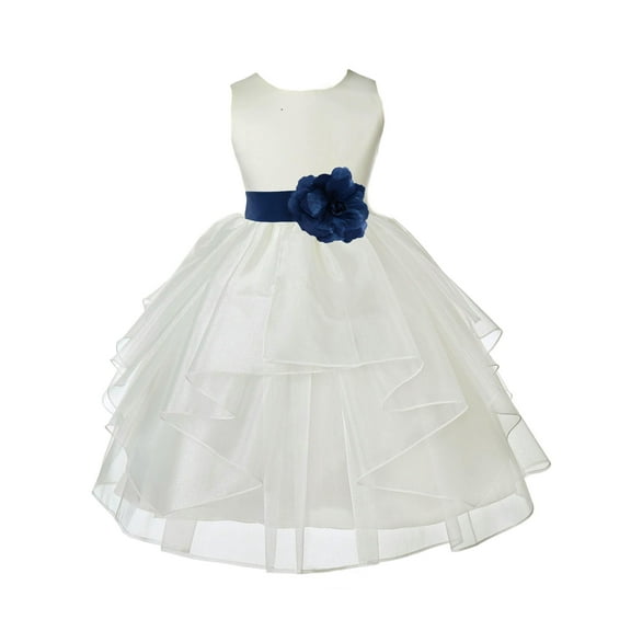 Ekidsbridal Ivory Peacock Shimmering Organza Flower Girl Dresses for Toddlers Junior Bridesmaid Beauty Pageant Christening Gown 4613S 10