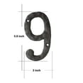 thumbnail image 2 of 6 Inch House Numbers, Cast Iron Metal Home Address Number, Heavy Duty & Sturdy, Unique Hammered Look, Number 9, 2 of 6