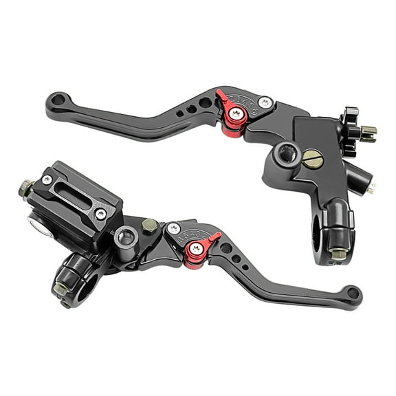 M MATI Universal Motorcycle 7/8'' CNC Brake Clutch Master Cylinder Lever Set Reservoir