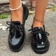 thumbnail image 1 of Xucatan Women's British Style Leather Loafers, Fashion Lace-Up Low Top Shoes with Mid Heel, Comfortable Casual & Dressy Oxfords for Women Gift, 1 of 7