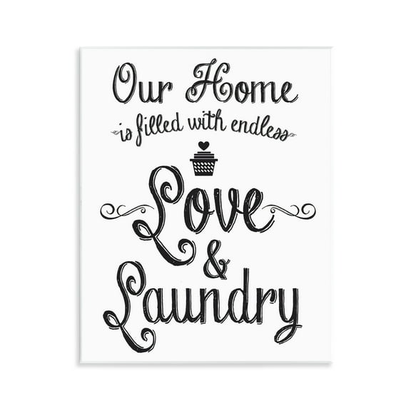 Stupell Industries Endless Love & Laundry Typography Painting Unframed Art Print Wall Art, 11 x 14
