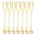 thumbnail image 1 of Creative Swan Shape Storage Rack with 6 Forks/ Spoon Coffee Dessert Dinnerware Set for Fruit Stirring Ice Cream Cake - Gold, 1 of 3