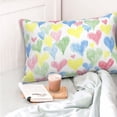 thumbnail image 4 of Fotbe Hand Drawn Colored Hearts Funda de Almohada Decorativa Estilo Occidental, Lujo en Algodón, Fundas para Almohadas King, Cojín Estampado para Decoración del Hogar-16"x24", 4 of 6