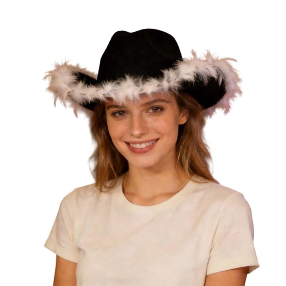 Afdoent Cowboy Hat For Women With Large Brims And Decorative Trimmings For Parties Concerts Classic