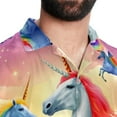 thumbnail image 5 of Robot Unicorn Attack Men's Short Sleeve Poplin Shirt, Casual Printed Button Down, Summer Beach Hawaiian Shirts, Unisex, 5 of 6