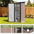 thumbnail image 4 of BaPiPro 3x3 ft Small Outdoor Storage Shed, Metal Tool Shed with Lockable Door for Garden Storage, Storage Cabinet Brown, 4 of 8