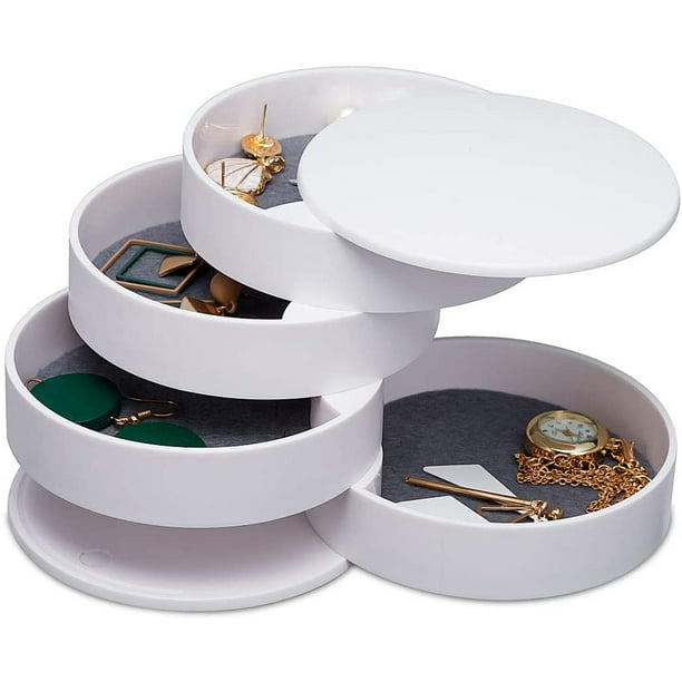 Vive Comb 4Layer Jewelry Organizer Box, 360° Rotating Jewelry