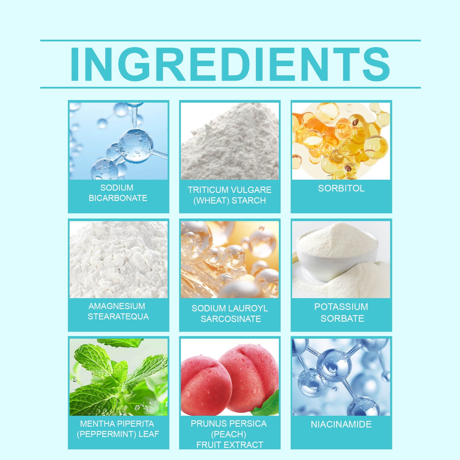 5 Bottles Nicotinamide Dazzle White Tooth Powder Bright White 100G/3.53OZ