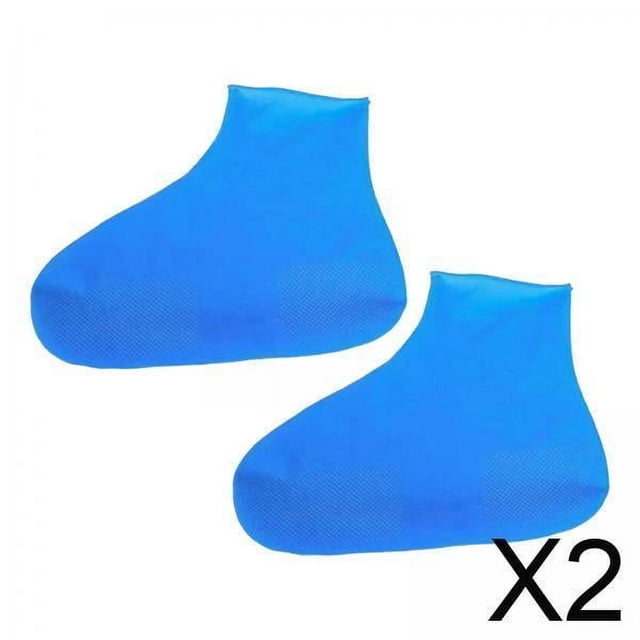2xBotas De Lluvia Botas De Nieve De Látex Fundas Para Zapatos De Lluvia Para Adultos Niños Ciclismo Pesca Azul L