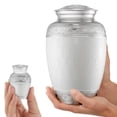 thumbnail image 3 of Reminded Set of 5 Decorative Cremation Urns for Human Ashes - 1 Brass Adult + 4 Keepsake Token Size, White, 3 of 7