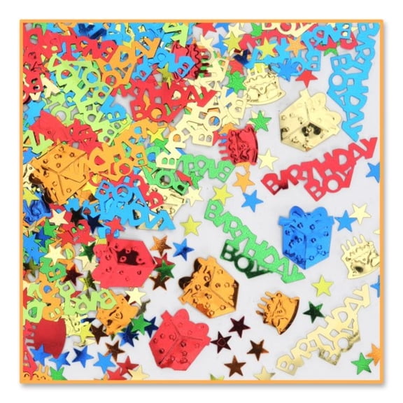 Beistle Pack of 6 Multicolor "Birthday Boy" Confetti Bags 0.5 oz.