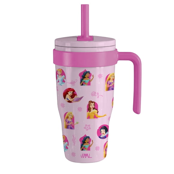 Magma Life Termo Acero Inoxidable para Niños Mini Flip 532 ml (18 oz), Doble Pared, Tapa Antiderrames con Popote, Mantiene Frío y Caliente