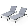 thumbnail image 2 of Costway Lot de 2 Chaises Longues de Patio, Fauteuils Inclinables, Dossier Réglable à 6 Positions, Jardin, Terrasse, 2 of 8