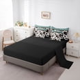 thumbnail image 3 of Homewish Boho Farm Cow Print 7 Pieces Full Size Bedding Sets,Rustic Paisley Full Size Bed in a Bag,Teal,Black Reversible, 3 of 8