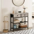 thumbnail image 4 of 29.5" Narrow Console Table with 2 Fabric Drawers, Sofa Table, Small Entryway Table with 3-Tier Storage Shelves, Behind Couch Table, for Living Room, Hallway, Greige and Black BG72XG01, 4 of 18