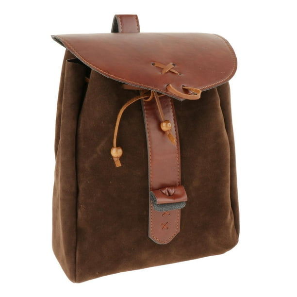Riñonera portátil, mochila pirata, bolsillos de piel sintética, para cosplay, actividades al aire libre, hombre mujeres Marrón 2 Hugo Paquete de cintura
