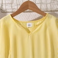 thumbnail image 6 of NAISIBABY Girls Ruffle Dress, Solid Color Short Sleeve V Neck Summer Casual Sundress Yellow 10-11T, 6 of 9