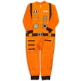 thumbnail image 1 of Boys Long- Sleeve Overall With Nasa Print Blanket Sleeper. (Orange, 8), 1 of 2