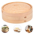 thumbnail image 3 of EeaseCA 1 Set Handmade Bamboo Steamer Kitchen Food Steamer with Lid Cooking Tool, 3 of 8