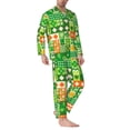 thumbnail image 2 of Sikiie St Patrick's Day6 Mens Pajama Set, Soft Warm Long Sleeve Sleepwear, Cozy Button-Down Pjs for Men-Small, 2 of 7