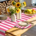 thumbnail image 4 of Pink Striped Round 15 Inch Placemats Set of 8, Modern Simple Monochrome Geometric White HeatResistant Non Slip Place Mats for Dining Table, Wipeable Braided Kitchen Table Mats for Housewarming, 4 of 9