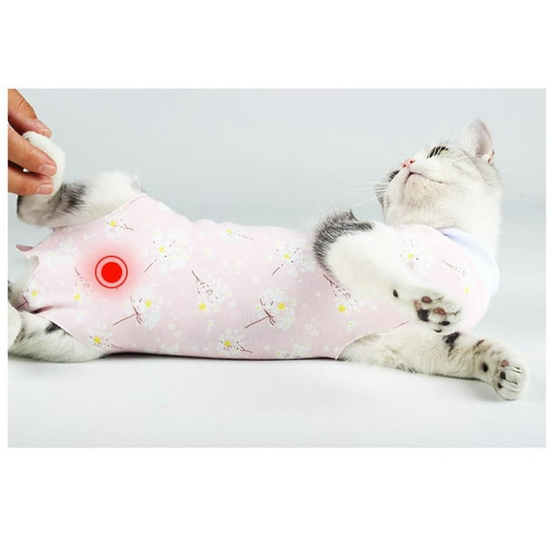 Traje de Recuperación para Gatos, Ropa, Pantalones Profesionales, , Chaleco Transpirable, Suave para después de La Cirugía, Gatos, Perros, Ropa rosa