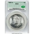 thumbnail image 1 of 1887-S S$1 Morgan Silver Dollar Coin CACG MS64  CAC - HAT781934005, 1 of 1
