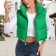 thumbnail image 5 of Chaleco Abrigo acolchado de plumón chaleco recortado acolchado ropa de abrigo informal cálida para mujer Kuymtek Verde T S para Mujer, 5 of 7